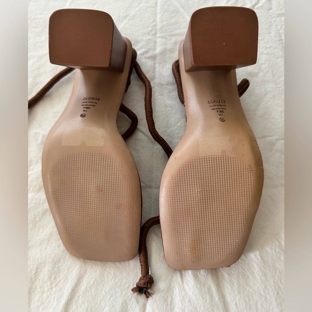 SCHUTZ Tan Strappy Women's Sandals - Picture 5 of 5